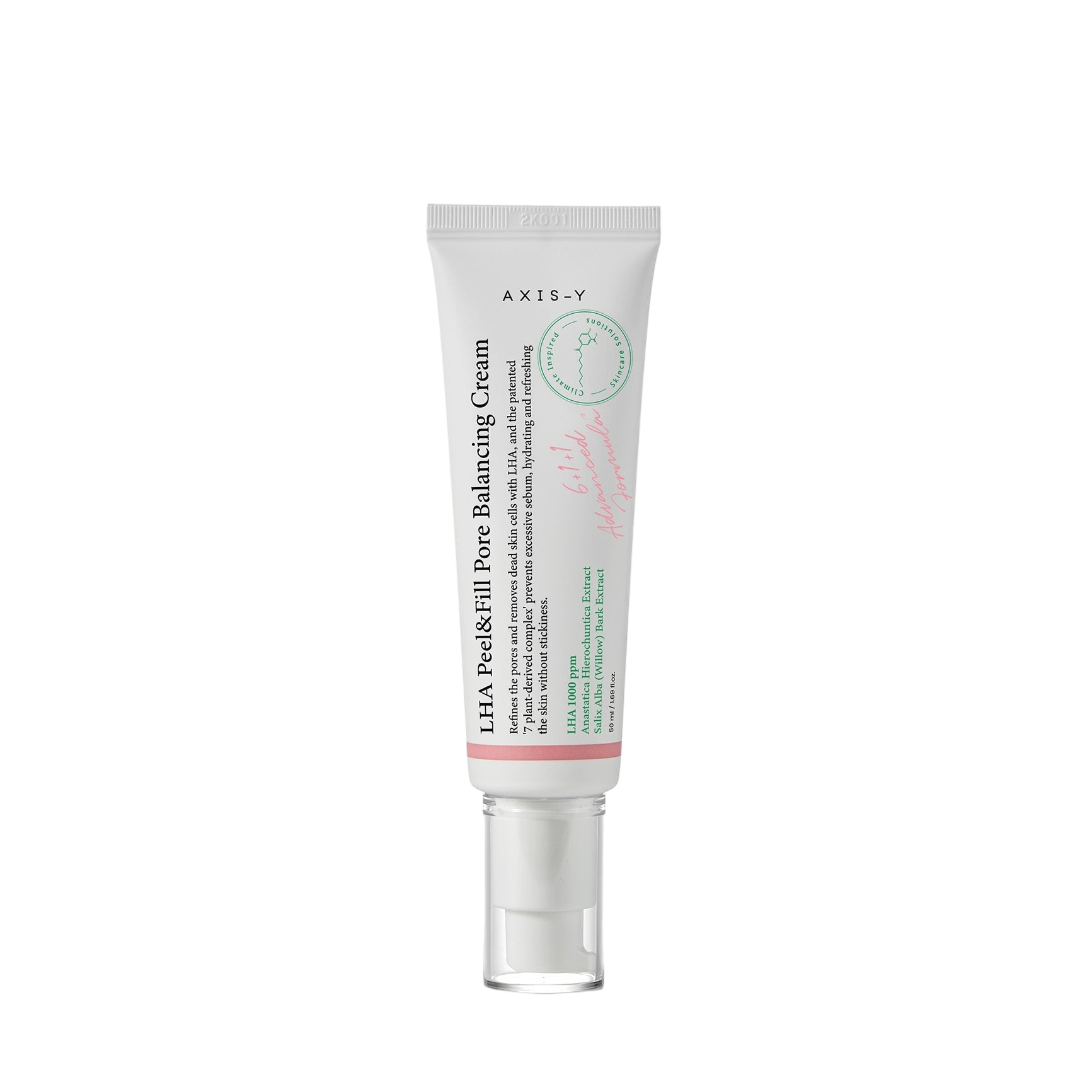 Imagem de AXIS-Y LHA Peel & Fill Pore Balancing Cream, com fórmula vegana e esfoliante suave, ideal para equilibrar a pele oleosa e refinar os poros.