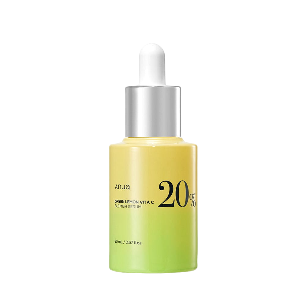 Imagem de Anua Green Lemon Vitamin C Blemish Serum, com vitamina C e limão verde, ideal para clareamento e hidratação da pele.