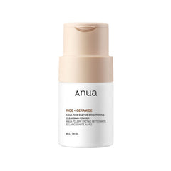 Imagem de Anua Rice Enzyme Brightening Cleansing Powder, com fórmula vegana e iluminadora, ideal para pele radiante e macia.