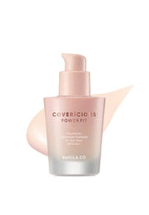 Imagem de BANILA CO Covericious Power Fit Foundation, com fórmula de alta cobertura e longa duração. Este produto oferece acabamento suave e radiante, adaptando-se a todos os tipos de pele. Ideal para quem busca uma base duradoura, com controle de oleosidade e resistência ao suor. Experimente agora!