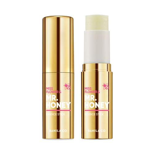 Imagem de BANILA CO Miss Flower & Honey Essence Stick, um hidratante portátil com fórmula rica em extrato de mel e flores, ideal para hidratação instantânea e nutrição profunda da pele. A fórmula leve e de fácil aplicação torna este produto perfeito para hidratar a pele seca a qualquer momento do dia