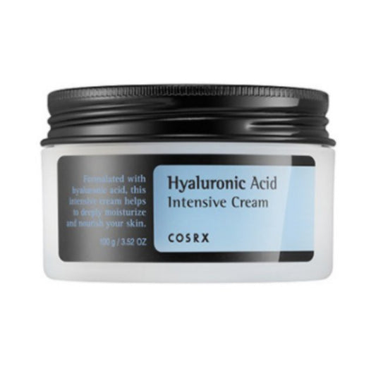 Imagem do COSRX Hyaluronic Acid Intensive Cream, com fórmula rica em ácido hialurônico, ideal para proporcionar hidratação profunda e de longa duração. Perfeito para peles secas e desidratadas, melhora a elasticidade e suavidade da pele, garantindo um aspecto revitalizado e saudável.