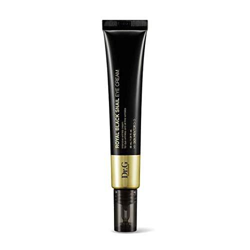 Imagem de Dr.G Royal Black Snail Eye Cream, com fórmula rica em extrato de caracol negro, que ajuda a reduzir rugas e olheiras, enquanto hidrata profundamente e restaura a elasticidade da pele ao redor dos olhos. Ideal para quem busca um tratamento eficaz e intensivo para a área dos olhos.