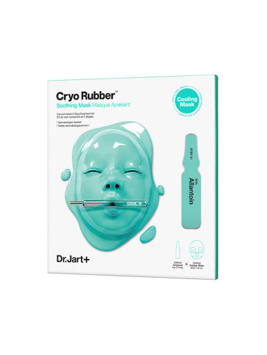 Imagem de Dr.Jart+ Cryo Rubber With Soothing Allantoin, máscara de borracha calmante com allantoína, ideal para aliviar irritações e proporcionar frescor imediato. O tratamento ajuda a reequilibrar a pele sensível, com efeitos calmantes e hidratantes visíveis após o uso. Ideal para pele estressada.