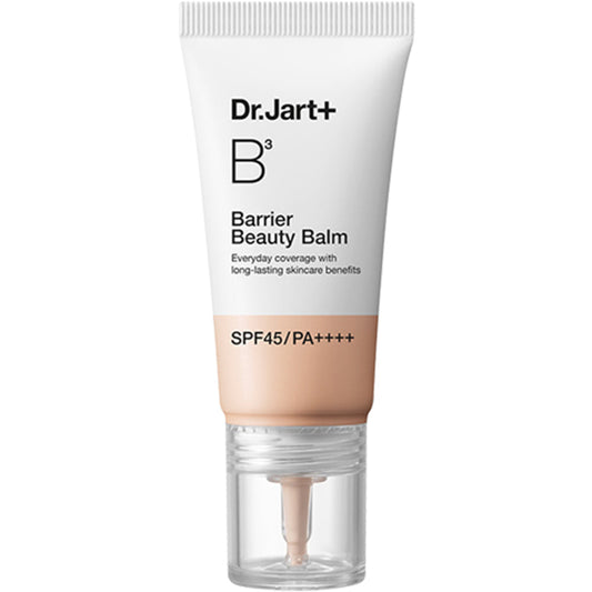 Imagem de Dr.Jart+ The Makeup Barrier Beauty Balm, com FPS para proteção solar e fórmula nutritiva, oferecendo cobertura natural e suave para todos os tipos de pele. Produto ideal para proteger e uniformizar o tom da pele enquanto hidrata e melhora a barreira cutânea.