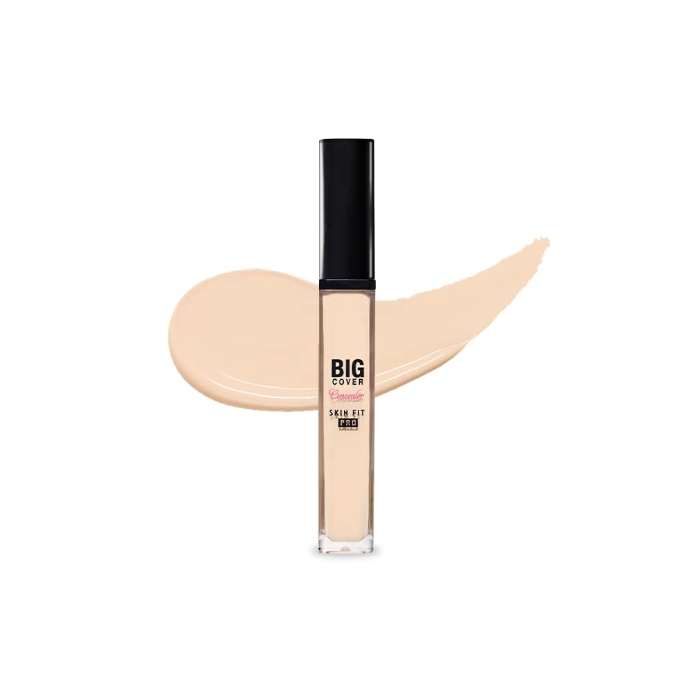 Imagem de ETUDE HOUSE Big Cover Skin Fit Concealer PRO, com alta cobertura e longa duração. Este corretivo é ideal para disfarçar manchas, olheiras e imperfeições, deixando a pele com acabamento impecável e natural. Fácil de aplicar, perfeito para retoques ao longo do dia.