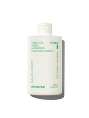 Imagem do Innisfree Green Tea Amino Hydrating Cleansing Water, enriquecido com aminoácidos de chá verde, que remove suavemente impurezas e maquiagem enquanto hidrata a pele. Ideal para todos os tipos de pele, especialmente sensíveis, proporcionando frescor, hidratação e equilíbrio sem ressecar.