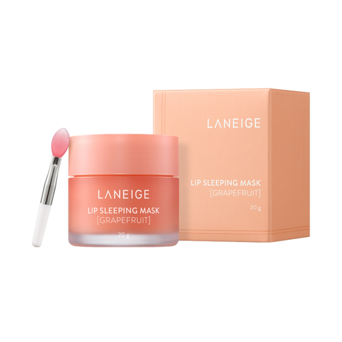 Imagem do LANEIGE Lip Sleeping Mask Grapefruit, enriquecido com extrato de toranja, que hidrata e suaviza os lábios durante a noite. Ideal para lábios ressecados, proporcionando uma textura macia e revitalizada ao acordar. Um cuidado noturno que renova os lábios, deixando-os nutridos e saudáveis.