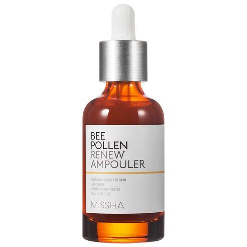 Imagem do MISSHA Bee Pollen Renew Ampouler, formulado com extrato de pólen de abelha, que nutre intensamente, revitalizando a pele cansada e sem brilho. Ideal para peles secas e desidratadas, proporcionando hidratação profunda, elasticidade e uma aparência mais firme e rejuvenescida.