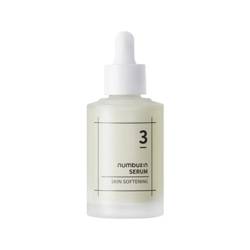 Imagem do Numbuzin No.3 Skin Softening Serum, formulado para suavizar e renovar a textura da pele, deixando-a macia, hidratada e com uma aparência revitalizada. Ideal para todos os tipos de pele, proporcionando uma pele lisa e radiante com hidratação profunda e duradoura.