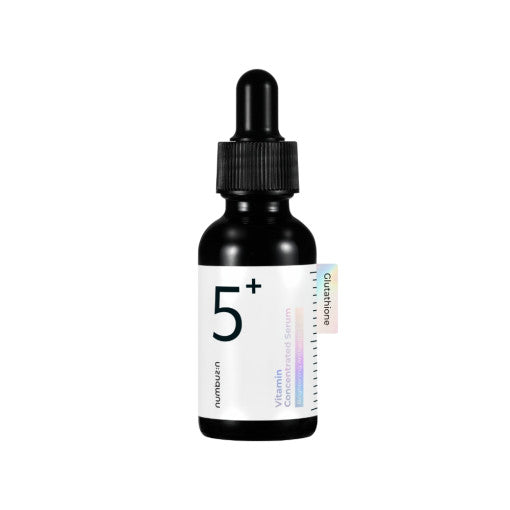 Imagem do Numbuzin No.5+ Vitamin Concentrated Serum, formulado com uma alta concentração de vitaminas, que ilumina e revitaliza a pele, reduzindo manchas escuras e uniformizando o tom. Ideal para todos os tipos de pele, deixando-a suave, radiante e com aparência saudável.