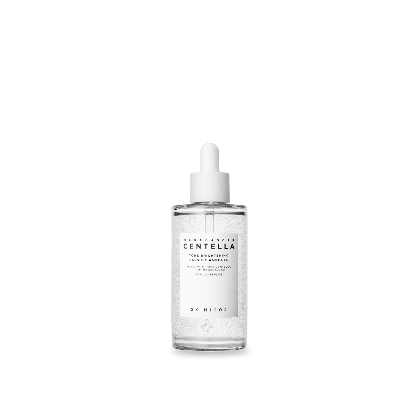 Imagem do SKIN1004 Tone Brightening Capsule Ampoule, que ilumina e hidrata a pele com cápsulas nutritivas, promovendo uma aparência radiante e uniforme. Ideal para todos os tipos de pele, especialmente para quem busca clareamento e hidratação profunda.