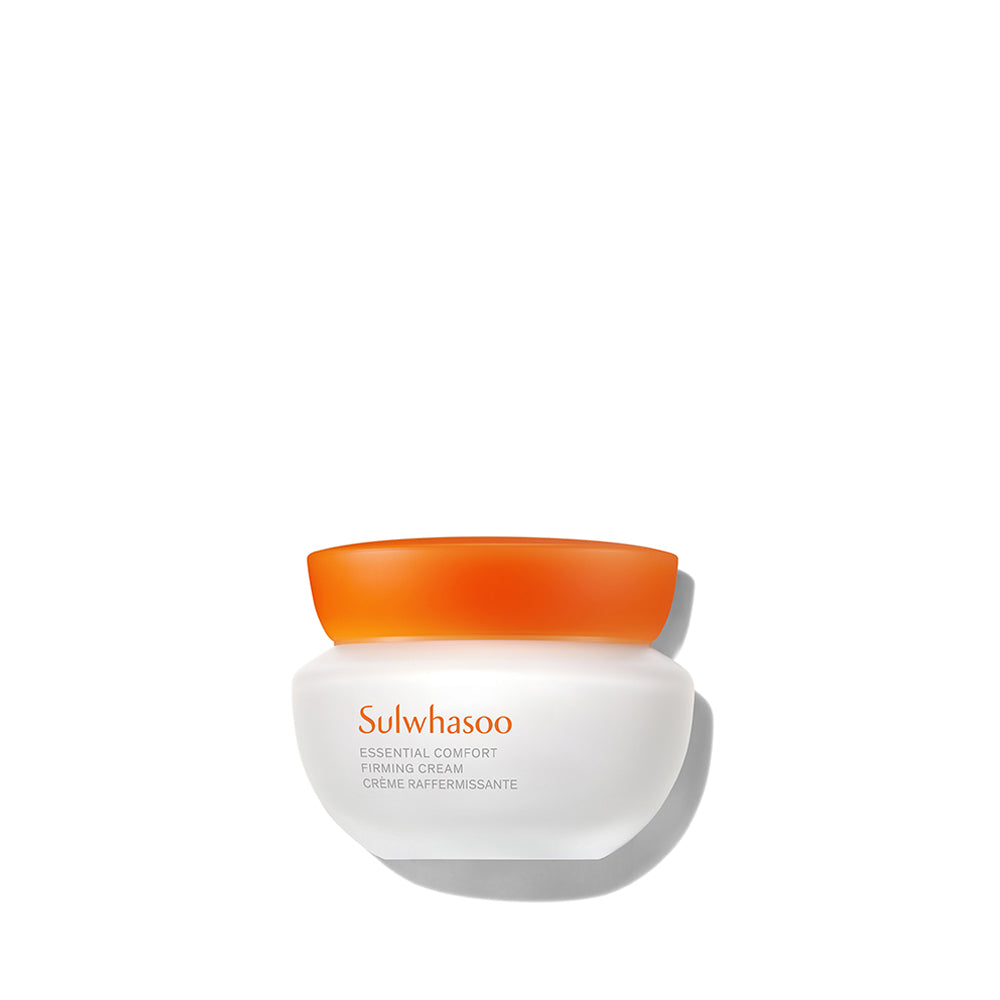 Imagem do Sulwhasoo Essential Comfort Firming Cream, que hidrata intensamente e melhora a firmeza da pele, promovendo uma aparência mais suave e revitalizada. Ideal para todos os tipos de pele, especialmente as maduras, com propriedades que combatem sinais de envelhecimento e flacidez.