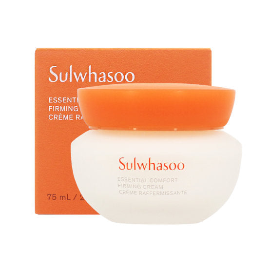 Imagem do Sulwhasoo Essential Firming Cream, que promove a firmeza e revitalização da pele, combatendo sinais de flacidez e envelhecimento. Ideal para todos os tipos de pele, especialmente as maduras, ajudando a suavizar a textura da pele e a restaurar sua elasticidade.